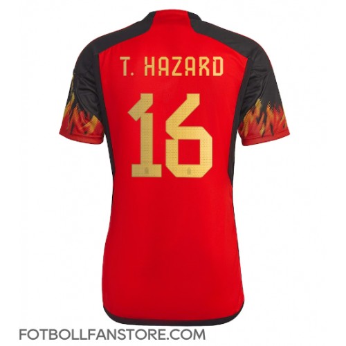 Belgien Thorgan Hazard #16 Hemma matchtröja VM 2022 Kortärmad Billigt